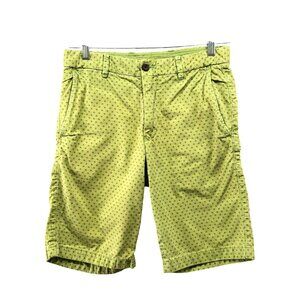 Uniqlo Printed Chino Shorts Mens Size S 27-30'' Waist 11'' Inseam Lime Green